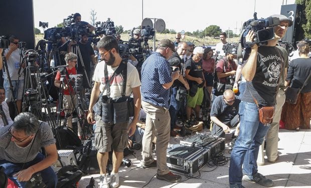 expectación máxima de la prensa en los juzgados de Pozuelo de Alarcón