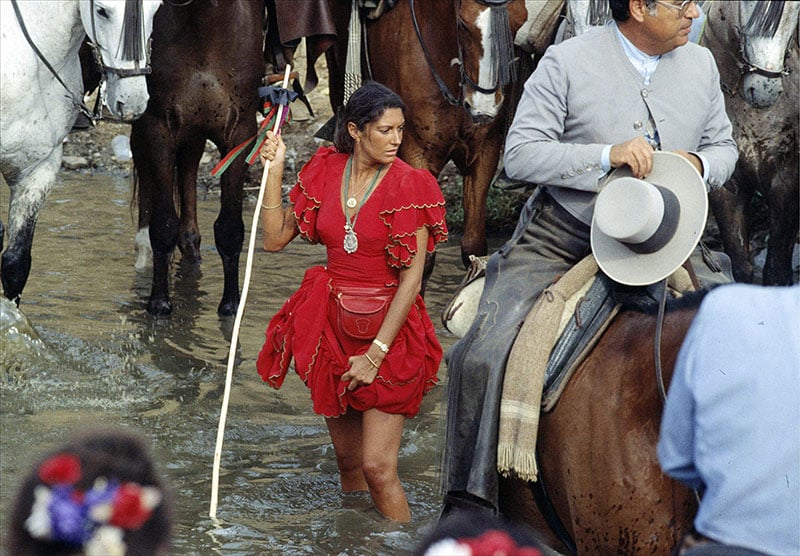 Carmen Ordo&ntilde;ez en la Romer&iacute;a del Roc&iacute;o del a&ntilde;o 1995 / Gtres