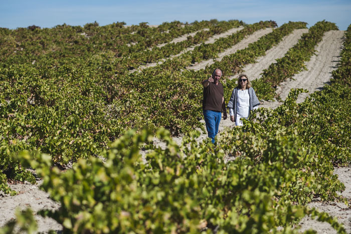 Rosa Benito y José Carlos Muñoz en una de las fincas de la Bodega Muñoz Martín / Gtres