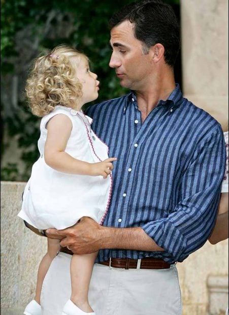 Don Felipe con su hija Leonor
