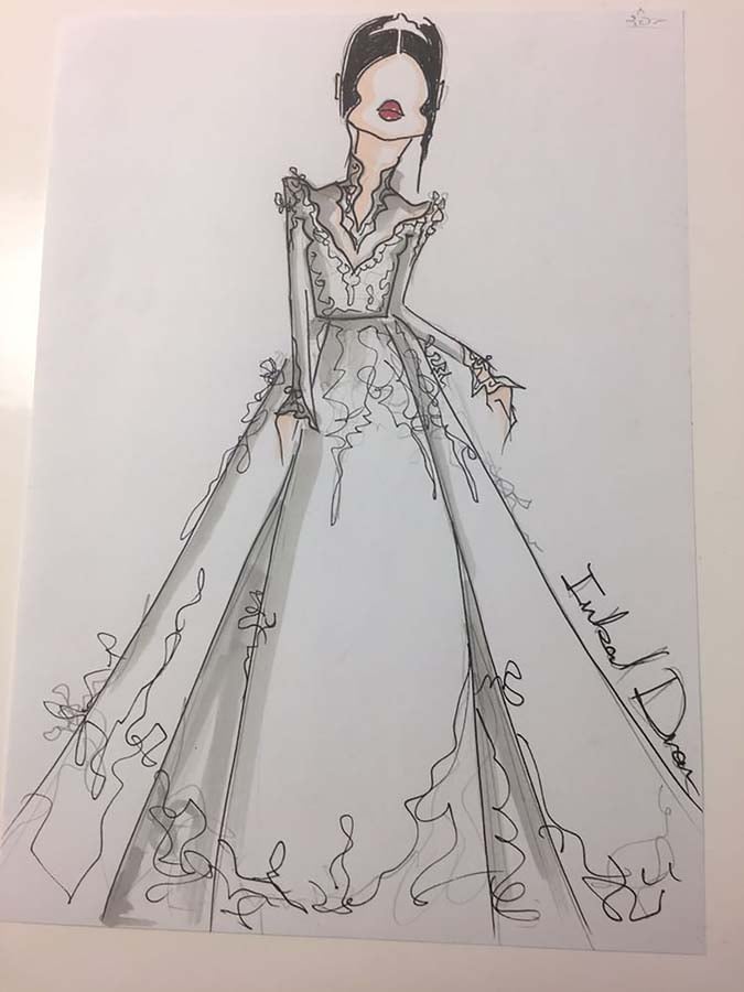 bocetos vestido de novia de meghan markle