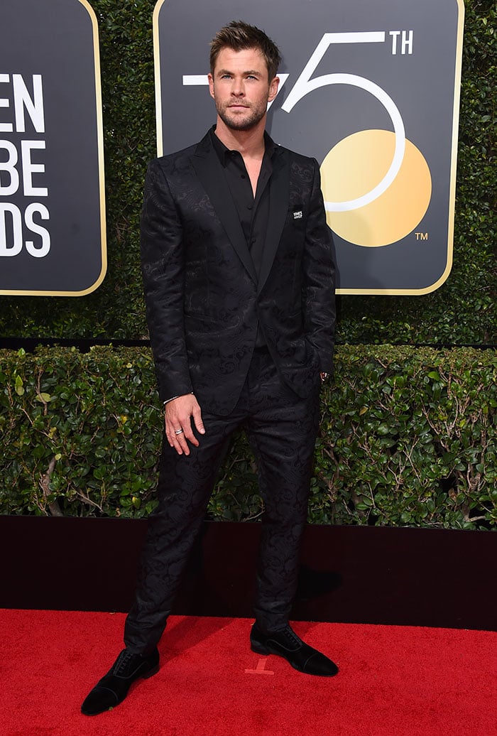Chris Hemsworth durante los Globos de Oro 2018