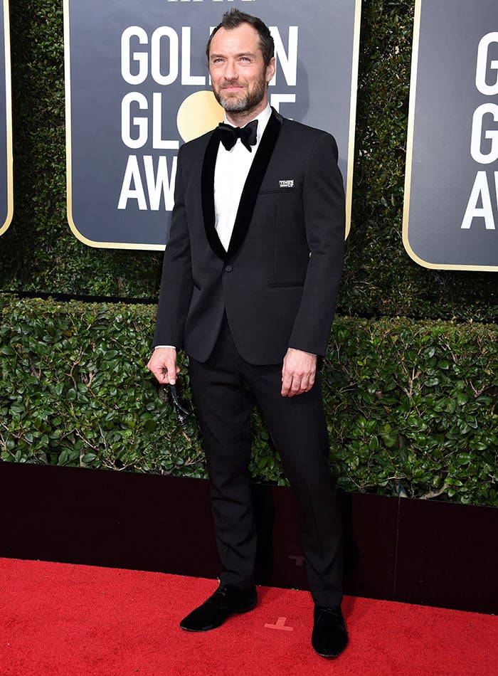 Jude Law durante los Globos de Oro 2018