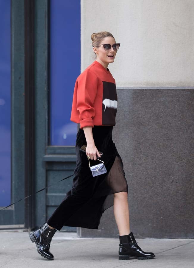 Olivia Palermo con botas militares