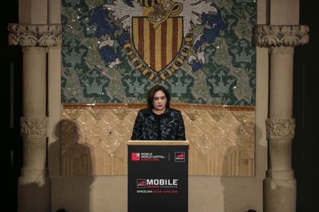 Ada Colau durante la cena / Gtres