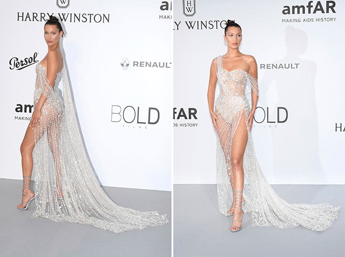 Bella Hadid con diseño de Raph & Russo en la gala AmfAR en el pasado Festival de Cannes / Gtres