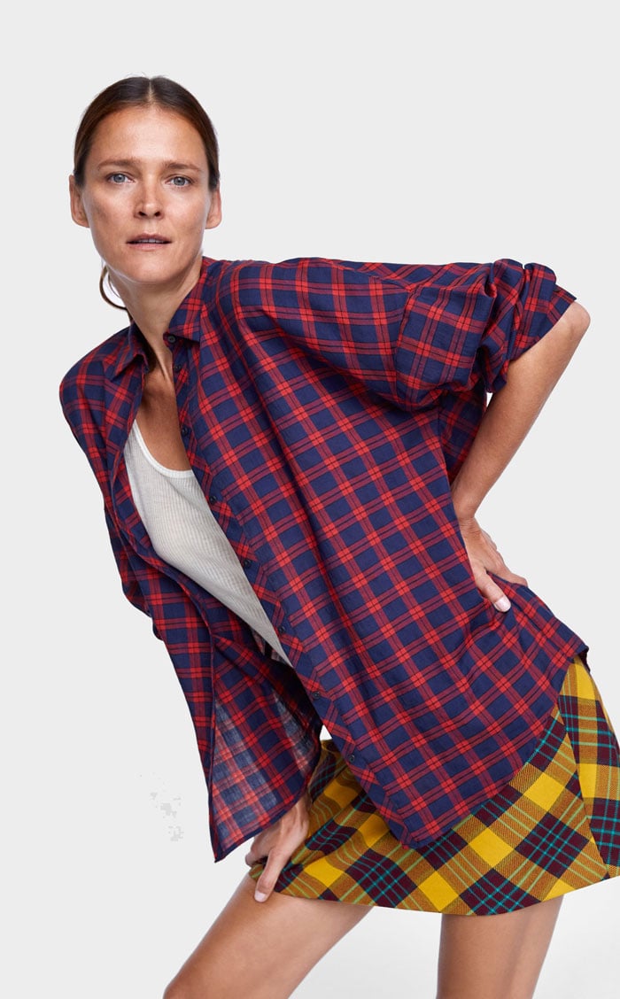 Blusa de cuadros ZARA