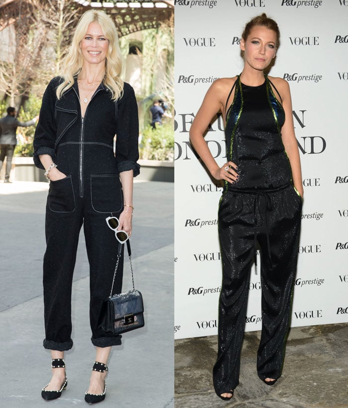 Blake Lively y Claudia Schiffer mono negro