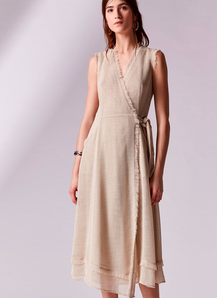 Vestido garza beige / Adolfo Dom&iacute;nguez
