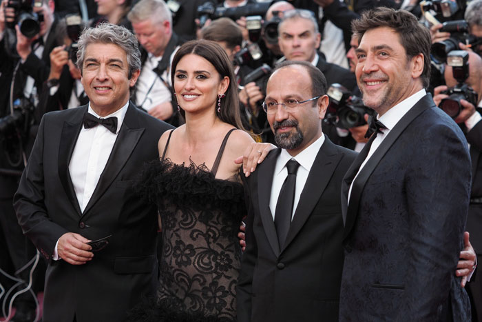 Ricardo Dar&iacute;n, Pen&eacute;lope Cruz, Asghar Farhadi y Javier Bardem
