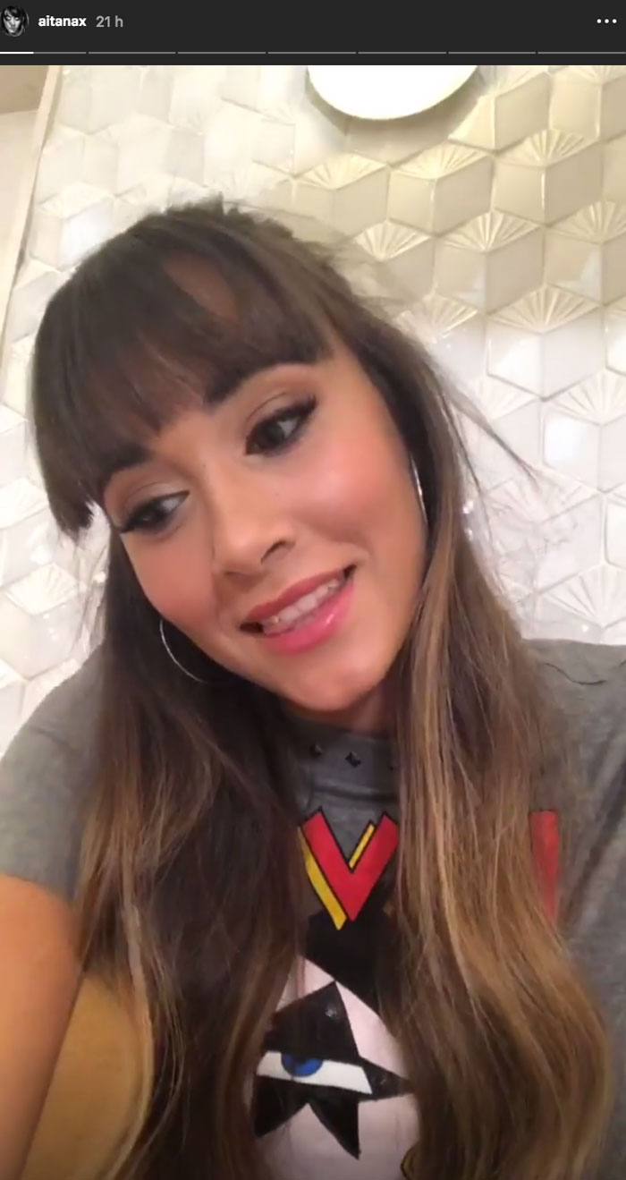 Aitana Oca&ntilde;a durante uno de sus &uacute;ltimos directos de Instagram / Gtres