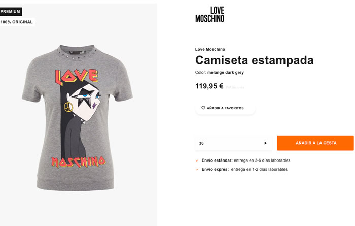 La camiseta de Moschino est&aacute; a la venta en Zalando / Zalando