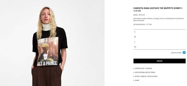 Camiseta de Zara Rana Gustavo