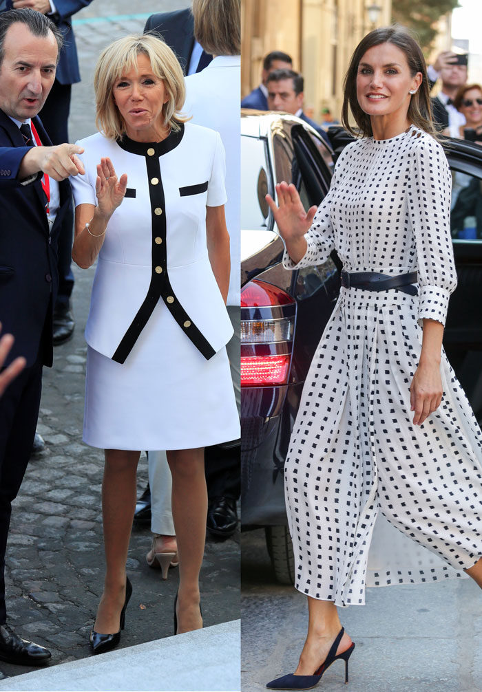 Brigitte Macron Do&ntilde;a Letizia looks blancos