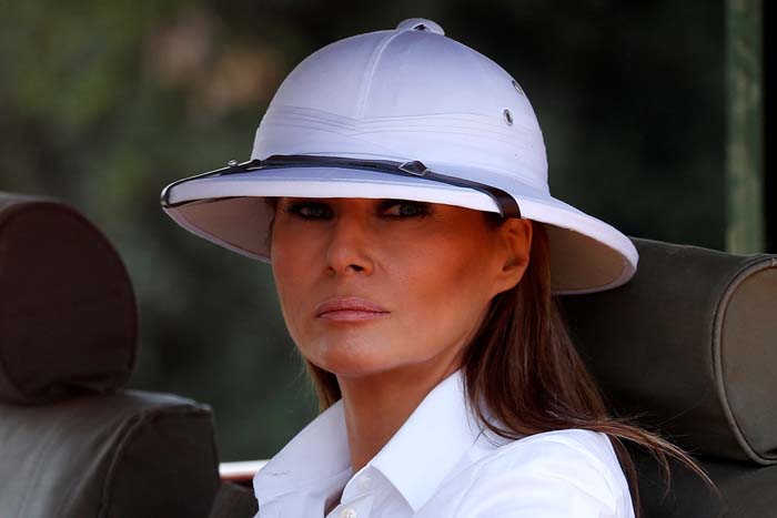 melania trump sombrero explorador salacot