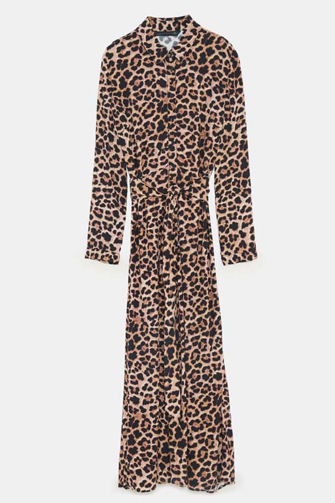 vestido animal print zara
