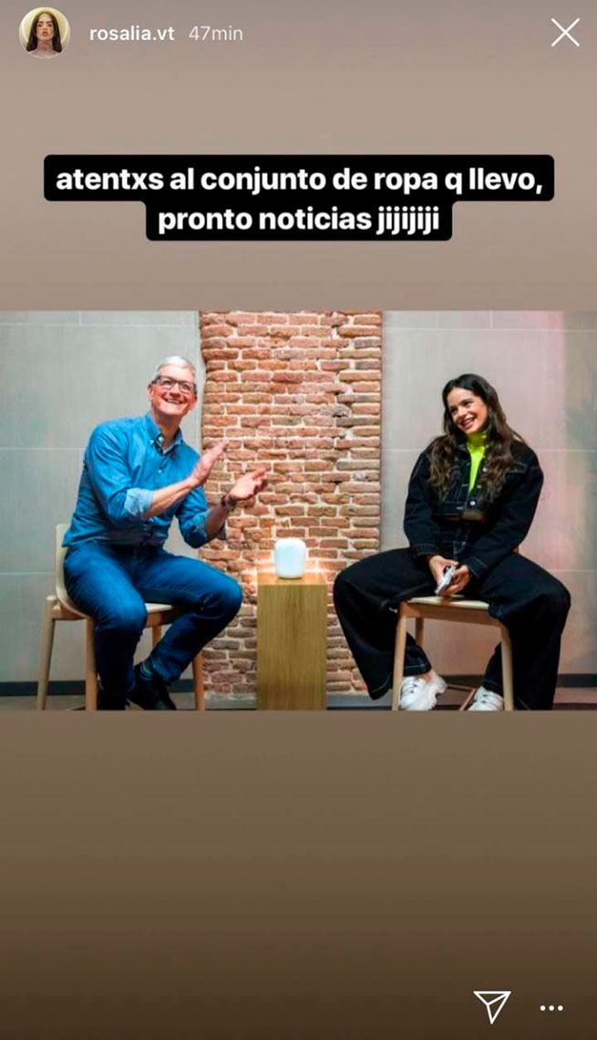 rosal&iacute;a tim cook instagram