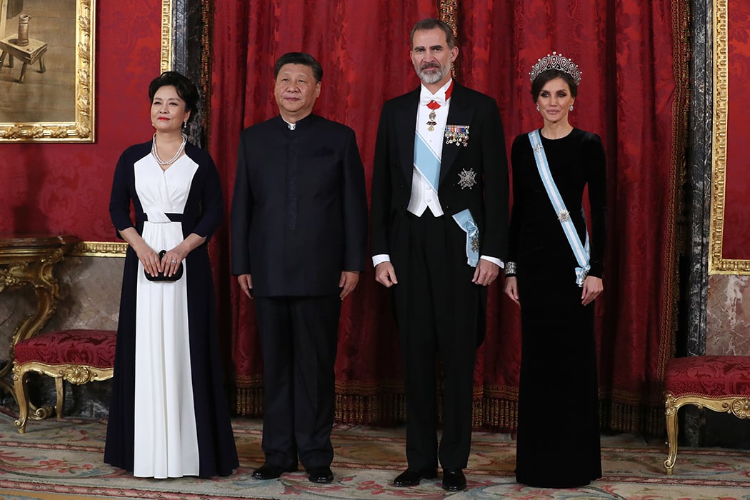 Los Reyes de Espa&ntilde;a, el presidente de China y su esposa