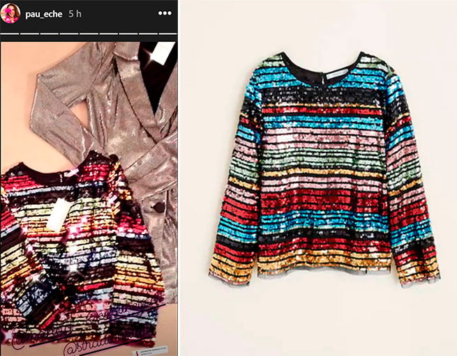 Top de lentejuelas mango