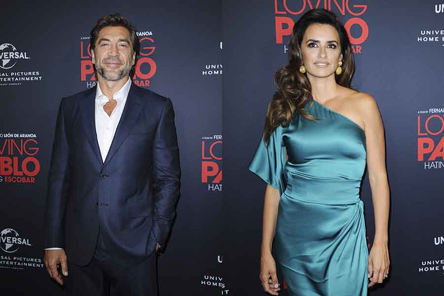 Javier Bardem y Pen&eacute;lope Cruz durante la presentaci&oacute;n de 'Loving Pablo' 