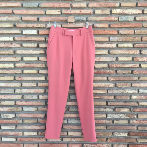 Pantal&oacute;n de traje salm&oacute;n de Etam