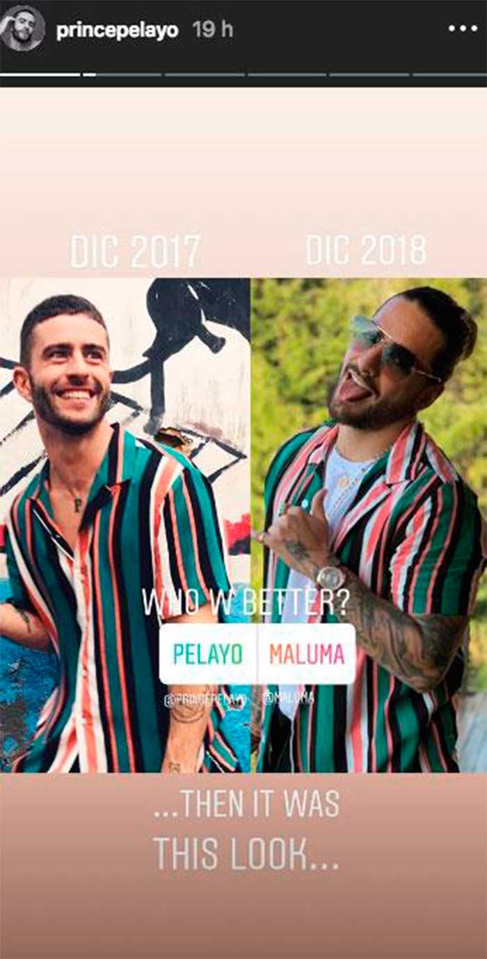 Maluma copia a Pelayo redes sociales