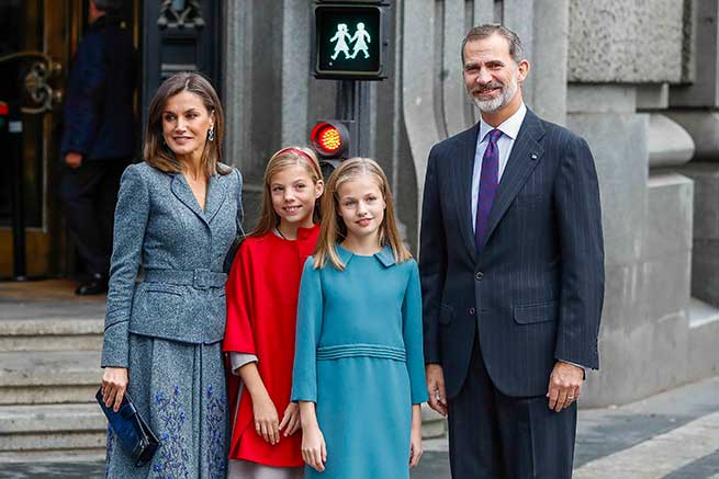 Los Reyes y sus hijas, Leonor y Sof&iacute;a