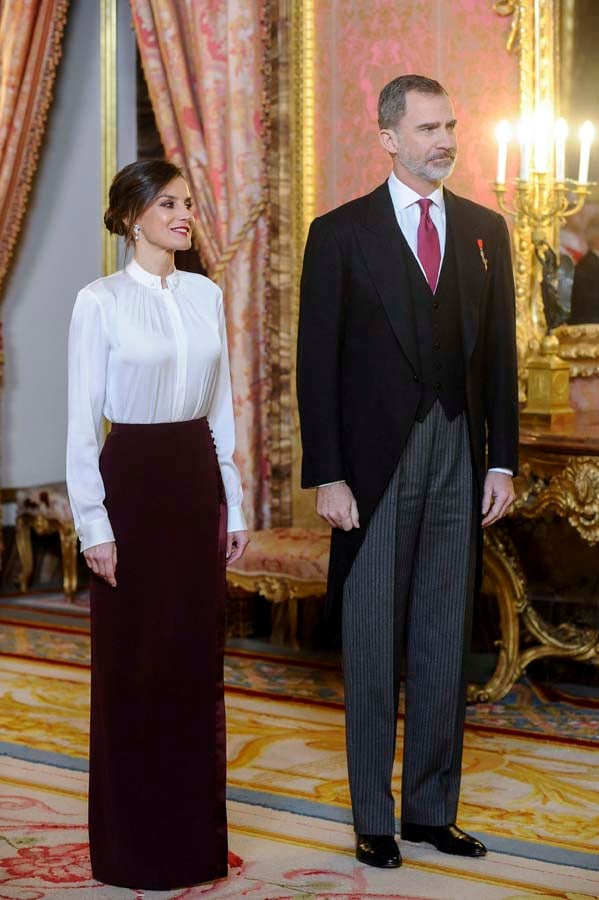 Letizia en la recepci&oacute;n del cuerpo diplom&aacute;tico 2018