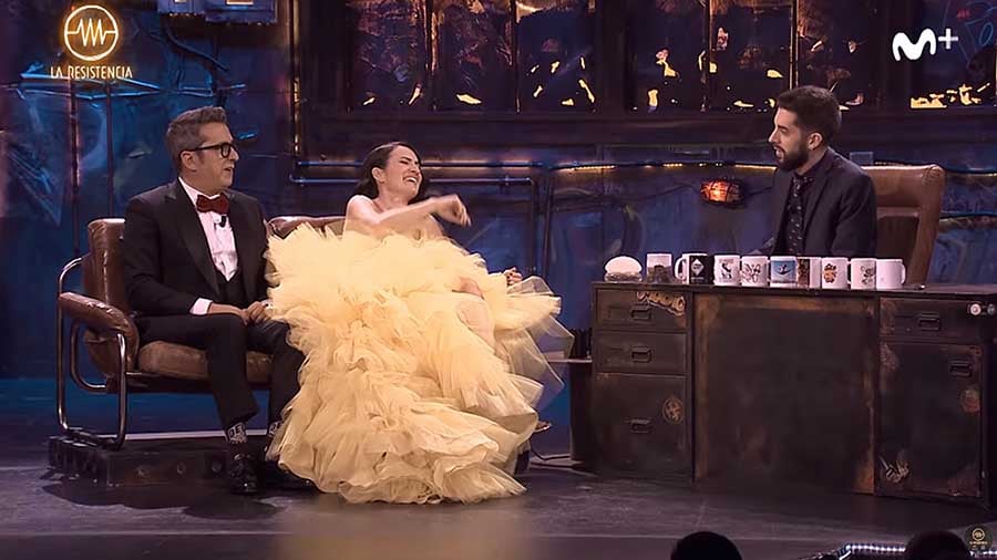 Andreu Buenafuente y Silvia Abril con David Broncano en 'La Resistencia'