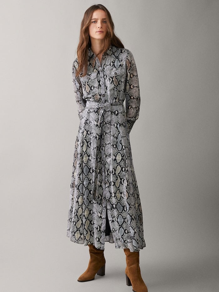 vestido animal print massimo dutti