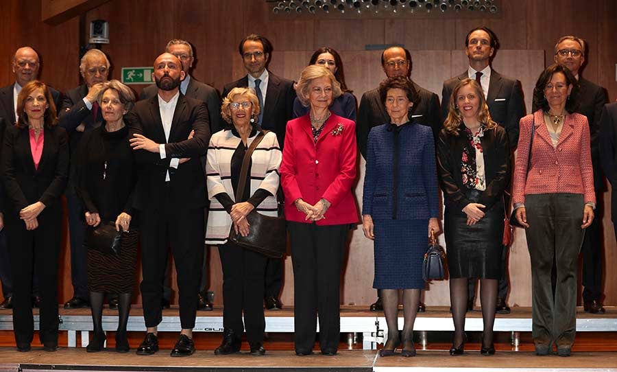 La Reina Sof&iacute;a presidiendo la reuni&oacute;n del patronato de la Escuela Superior de M&uacute;sica que lleva su nombre 