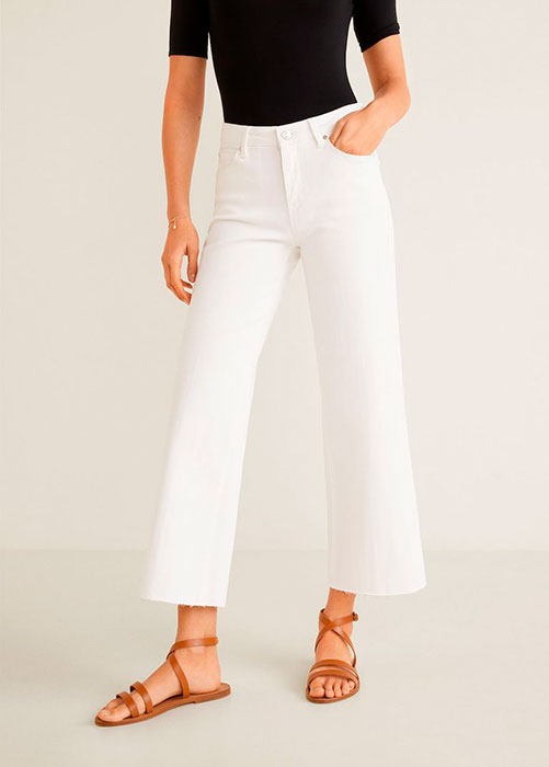 Pant&oacute;n blanco de Mango