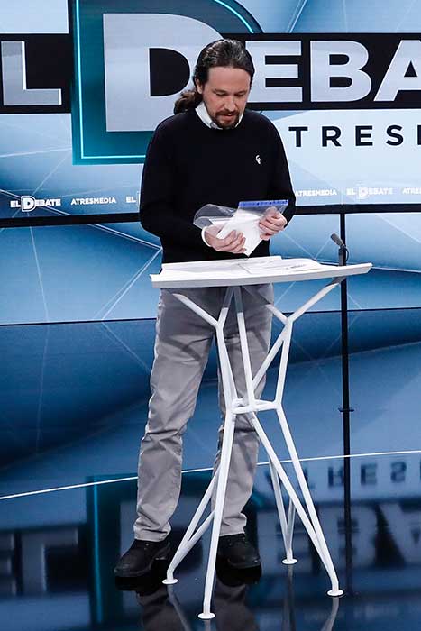 Pablo Iglesias durante el Debate de Antena 3