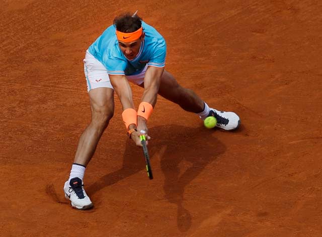Rafa Nadal durante un partido en el Conde de Godó