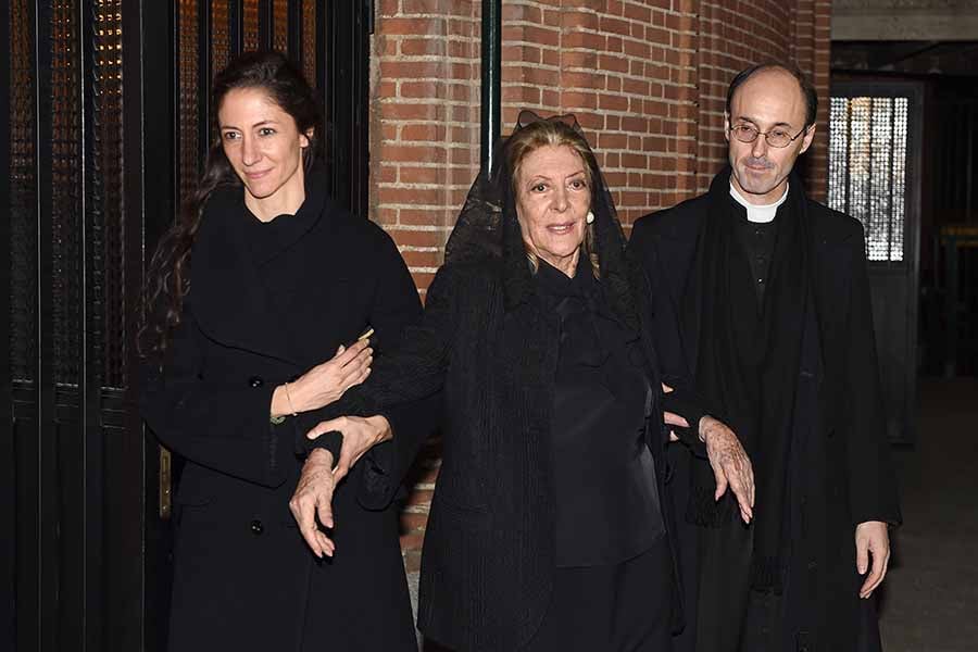 Pitita Ridruejo durante el funeral de su marido en 2016