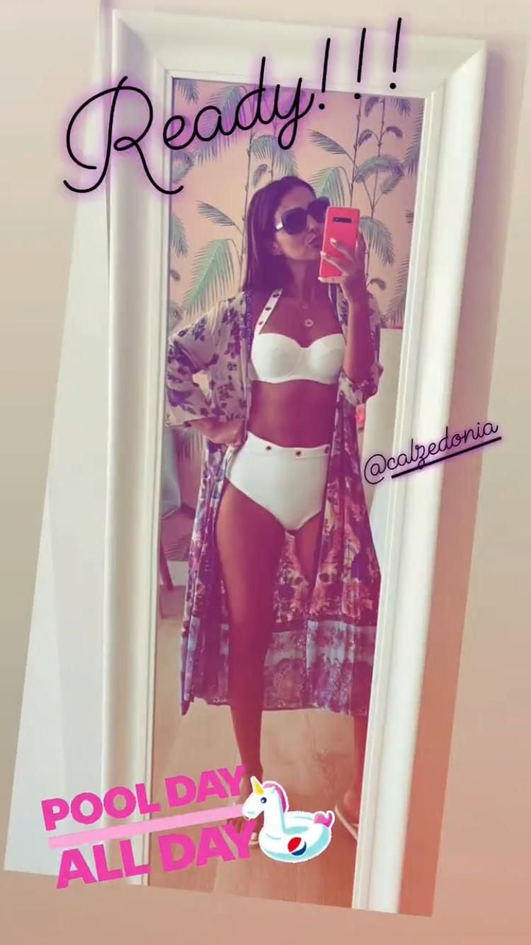 paula echevarría bikini blanco calzedonia
