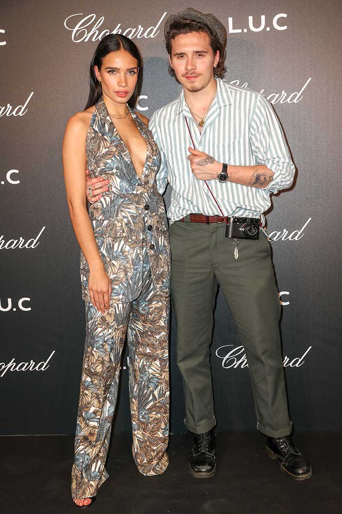 Brooklyn Beckham y Hana Cross en fiesta de Chopard