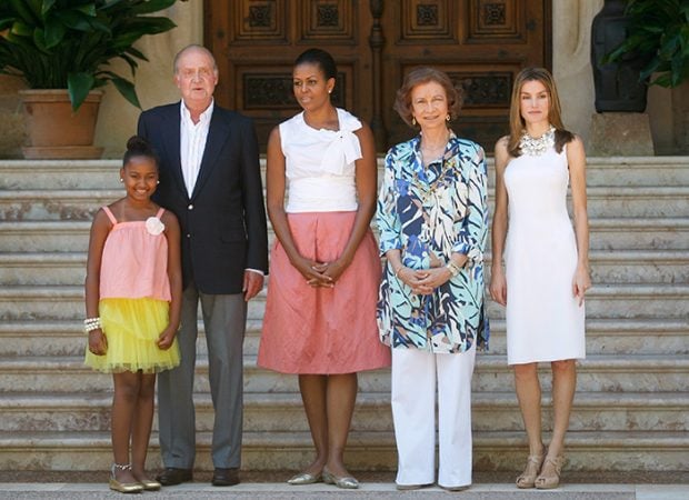 Rey Juan Carlos, Michelle Obama, reina Sof&iacute;a, reina Letizia