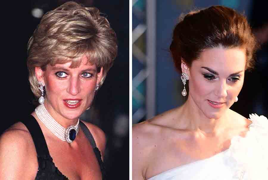 Kate Middleton luciendo para una noche de gala unos de los pendientes favoritos de la Princesa Diana / GTRES