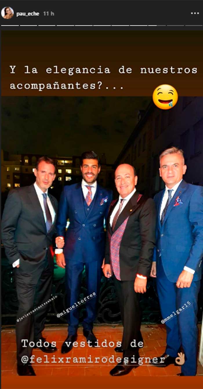 Imagen de Miguel Torres y su grupo de amigos en la fiesta de Tacha beauty del Instagram de Paula