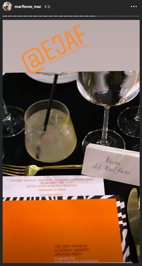 Mar Flores ha compartido un detalle de su sitio en la fiesta de Elton John / GTRES