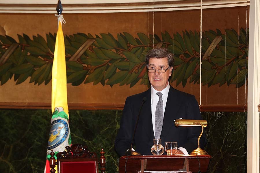 Cayetano Mart&iacute;nez de Irujo durante su discurso tras recibir la Medalla de Honor de la Real Academia Nacional de Medicina / GTRES