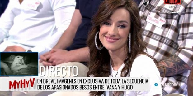 Adara opinando sobre el beso del padre de su hijo e Ivana en su visita a 'Mujeres y Hombres y Viceversa'/Gtres