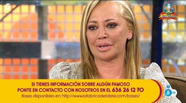 Belén Esteban emocionada en 'Sálvame'/Telecinco