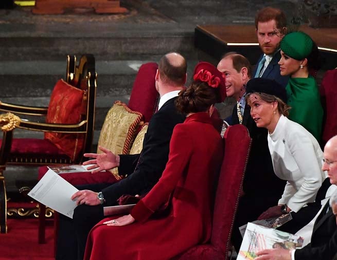 Los duques de Sussex, los duques de Cambride y los conde de Wessex durante la ceremonia del día de Commonwealth, 2020./ GTRES