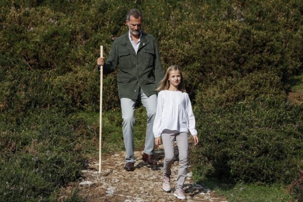 El rey Felipe VI princesa Leonor en el Parque de Covadonga/Gtres