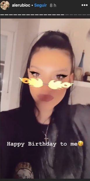 Alejandra Rubio felicit&aacute;ndose a s&iacute; misma por sus 20 cumplea&ntilde;os / Imagen de Instagram @alerubioc