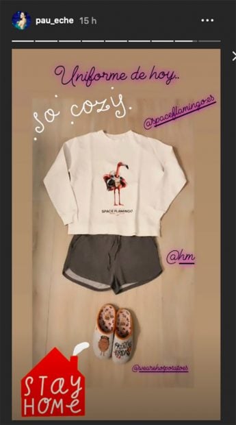 Conjunto elegido por Paula Echevarría para pasar la cuarentena/Instagram