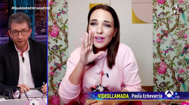 Paula Echevarr&iacute;a en una conexi&oacute;n en directo en 'El Hormiguero'/Antena3