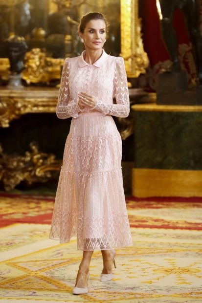 La reina Letizia en el D&iacute;a de la Fiesta Nacional en 2019/Gtres